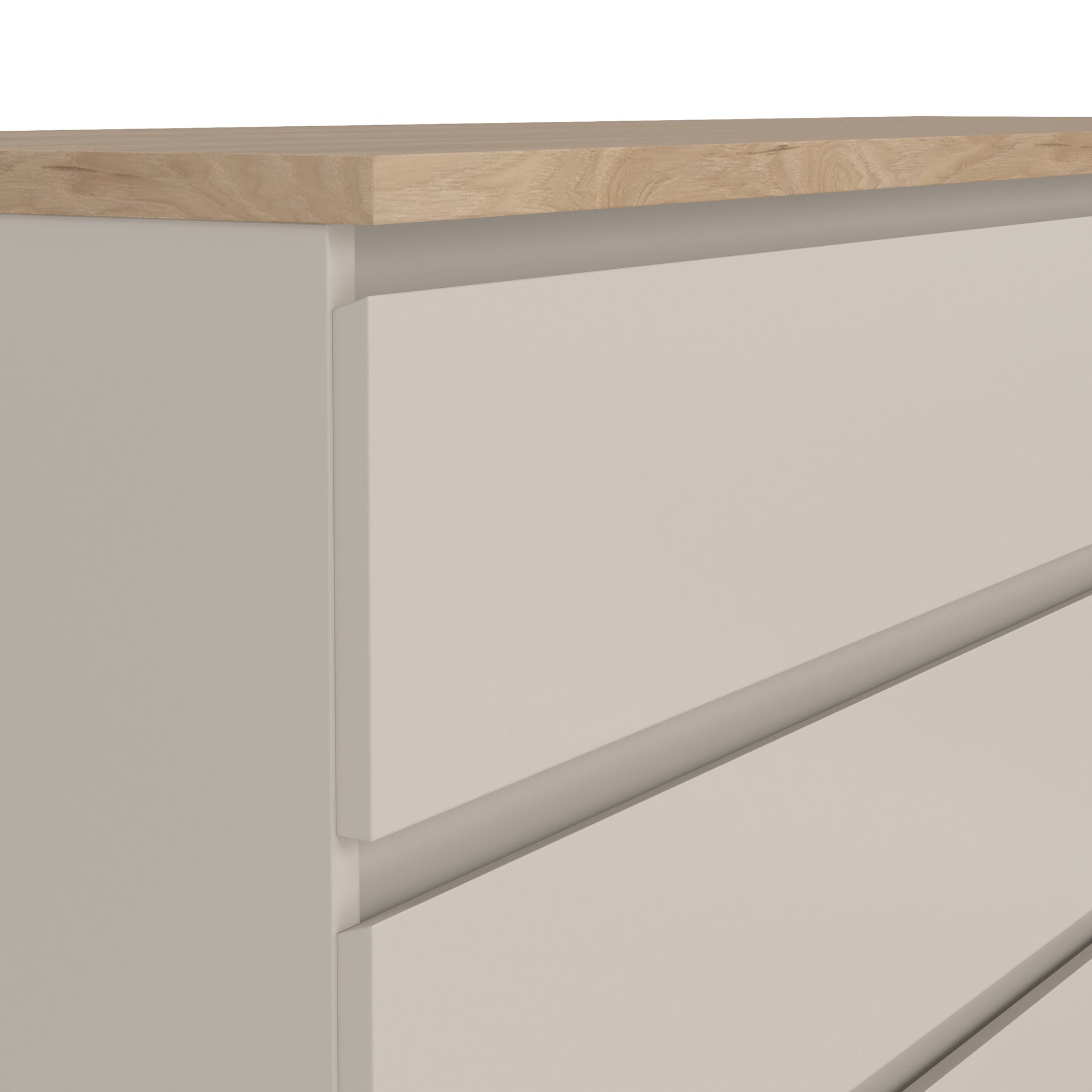 Naia Wide Chest of 6 Drawers (3+3) in Cashmere Jackson Hickory