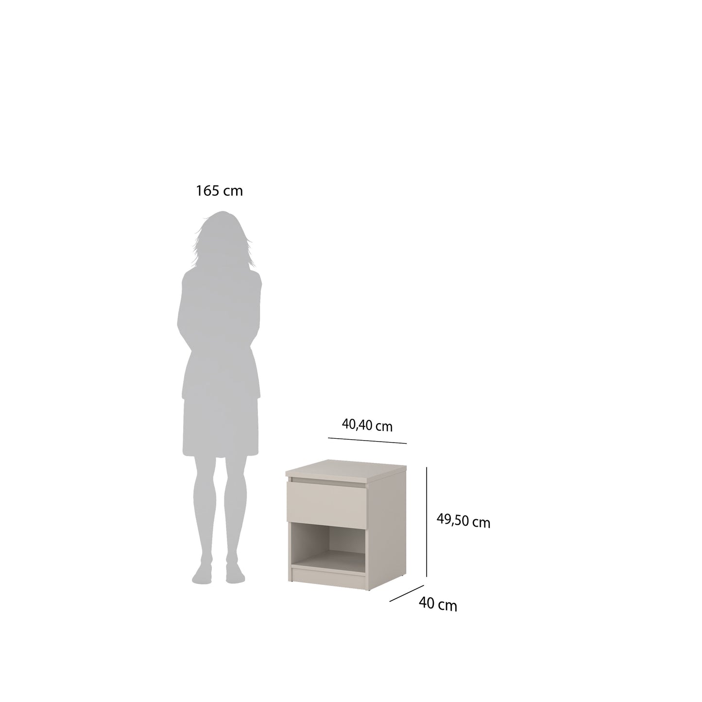 Naia Nightstand 1 Drawer Nightstand in Cashmere