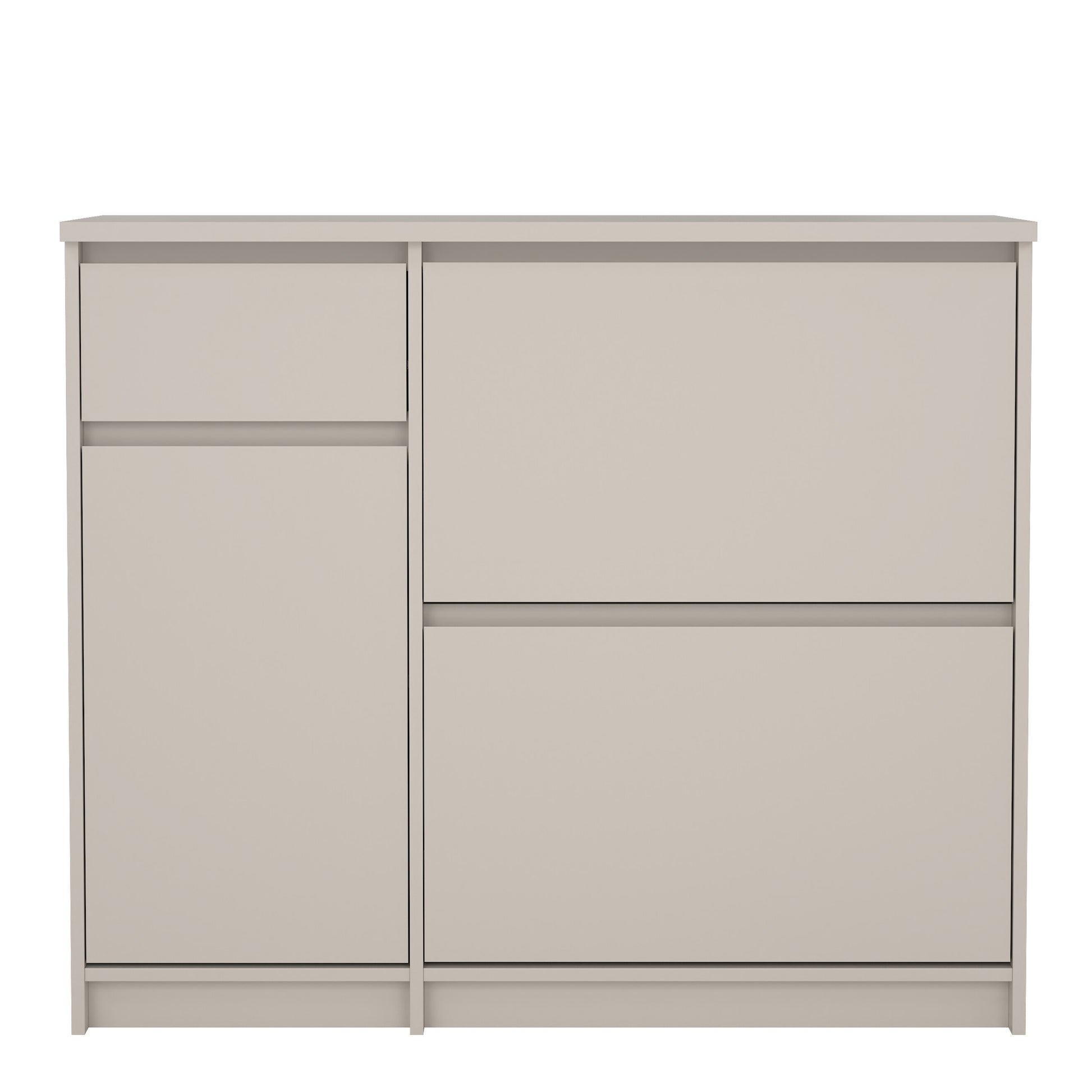 Naia Shoe cabinet 2 Tilting Doors 1 Door + 1 Drawer in Cashmere