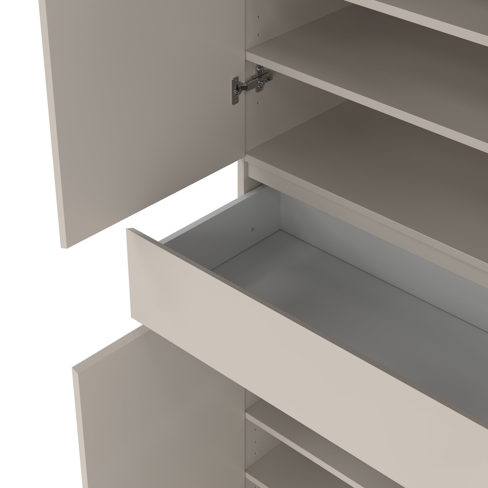 Naia Shoe cabinet with 4 Doors 1 Drawer in Cashmere
