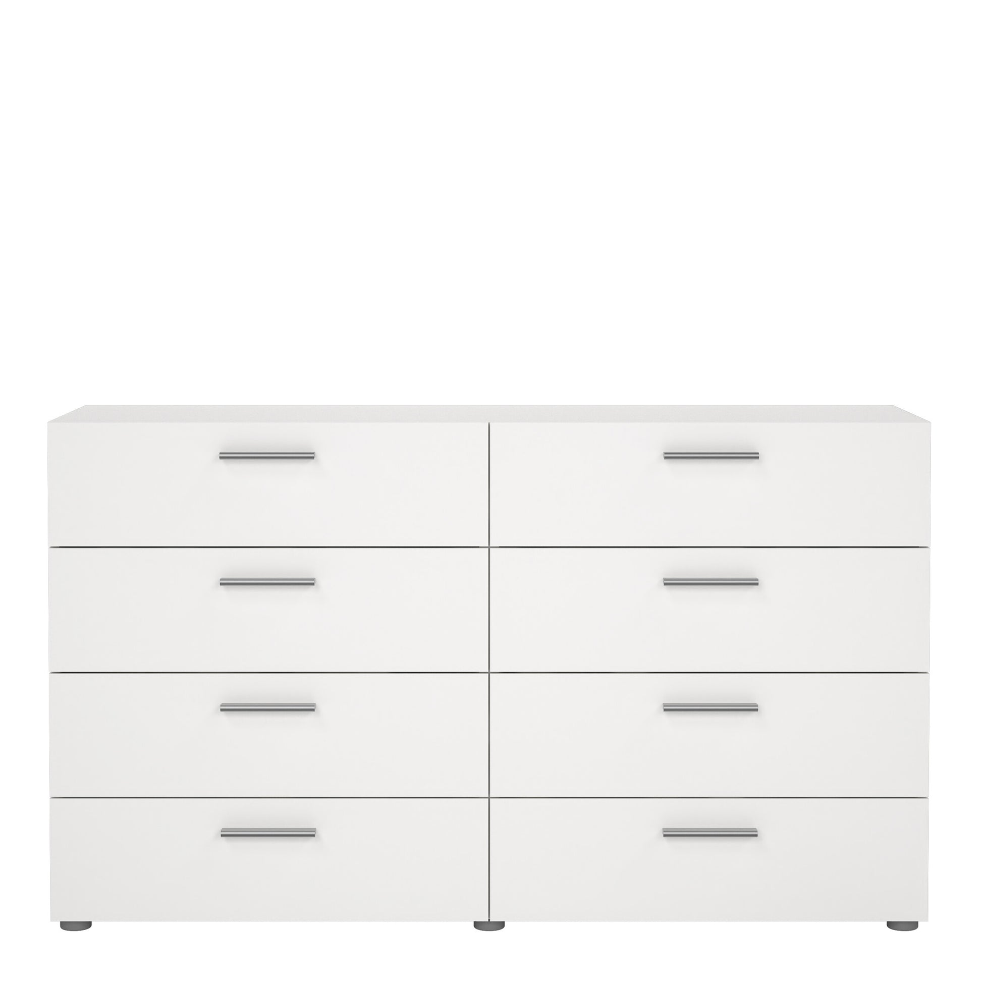 Pepe Wide Chest of 8 Drawers (4+4) in White