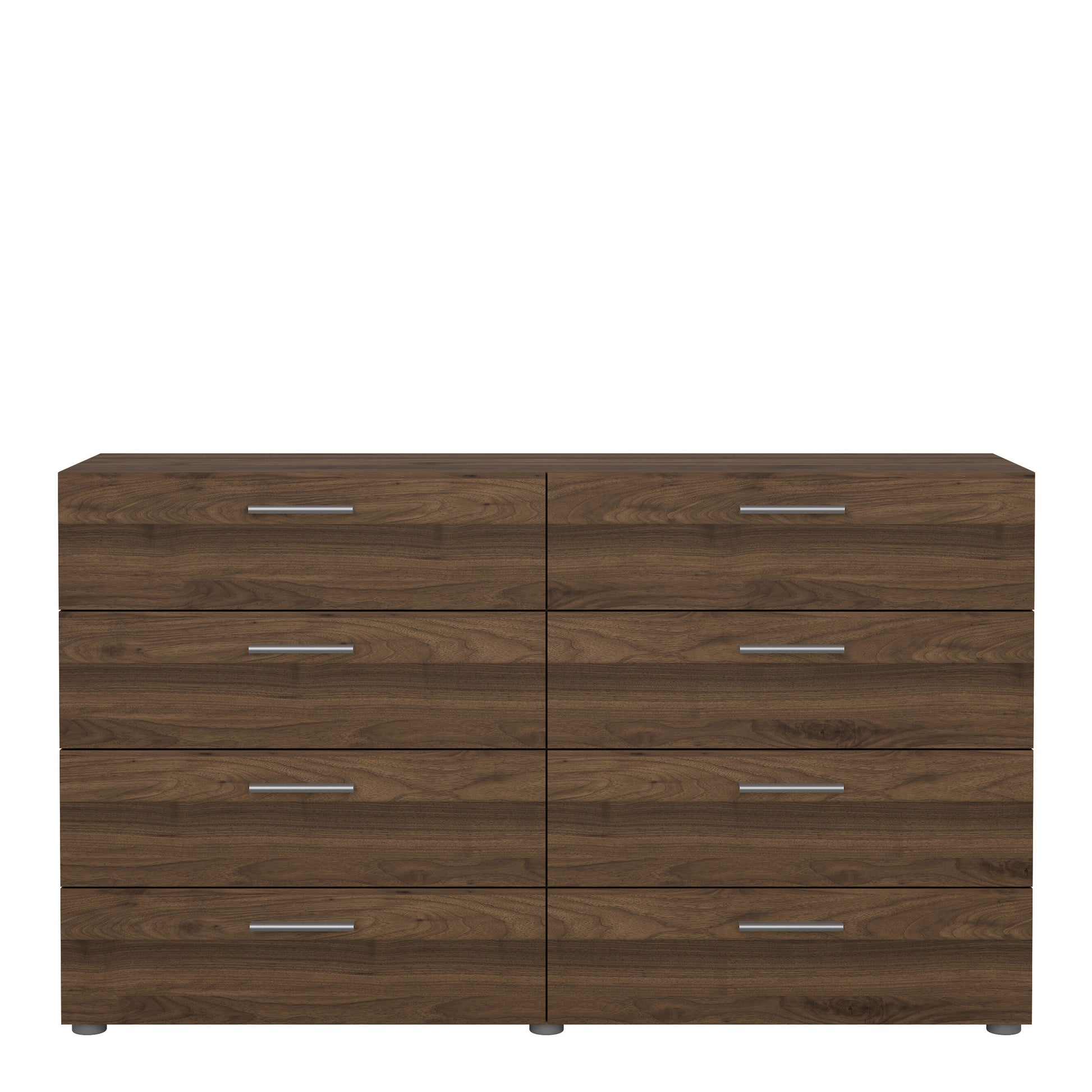 Pepe Wide Chest of 8 Drawers (4+4) in Walnut