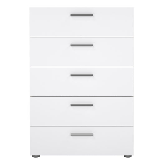 Pepe Chest of 5 Drawers in Oak with White High Gloss