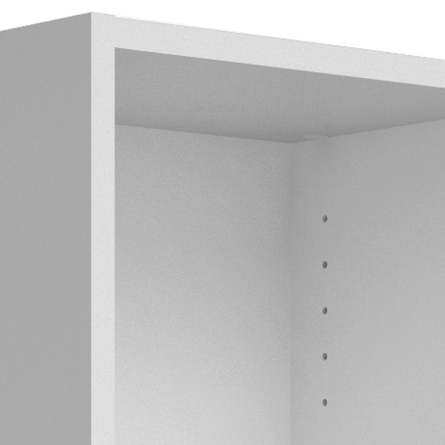 Basic Low Narrow Storage Cabinet in White (2 Shelves) with White Door