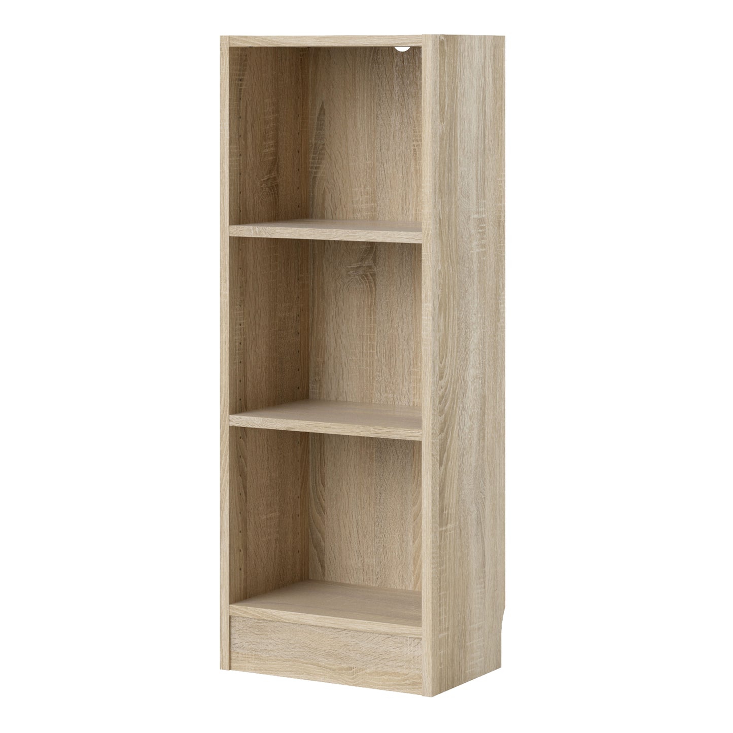 Basic Low Narrow Bookcase (2 Shelves) in Oak