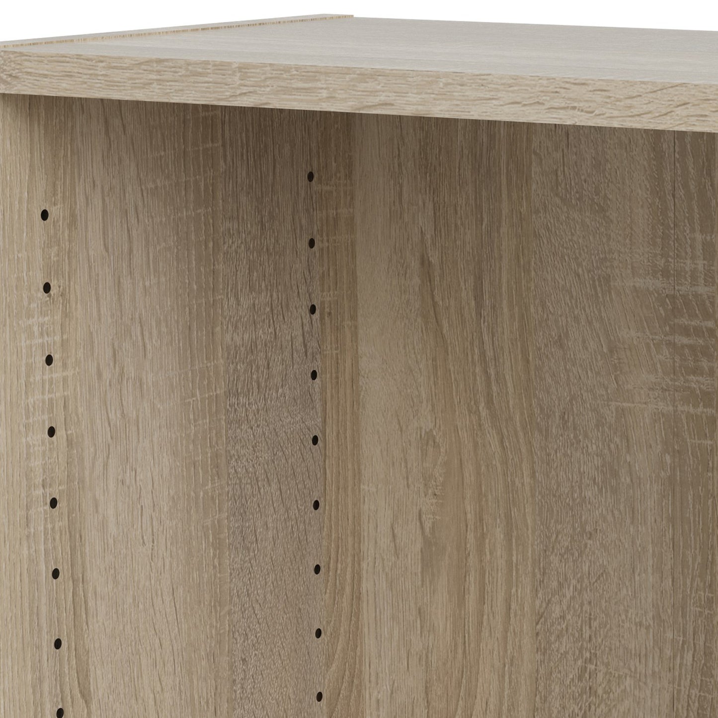 Basic Low Narrow Display Cabinet in Oak (2 Shelves) with Glass  Oak Door