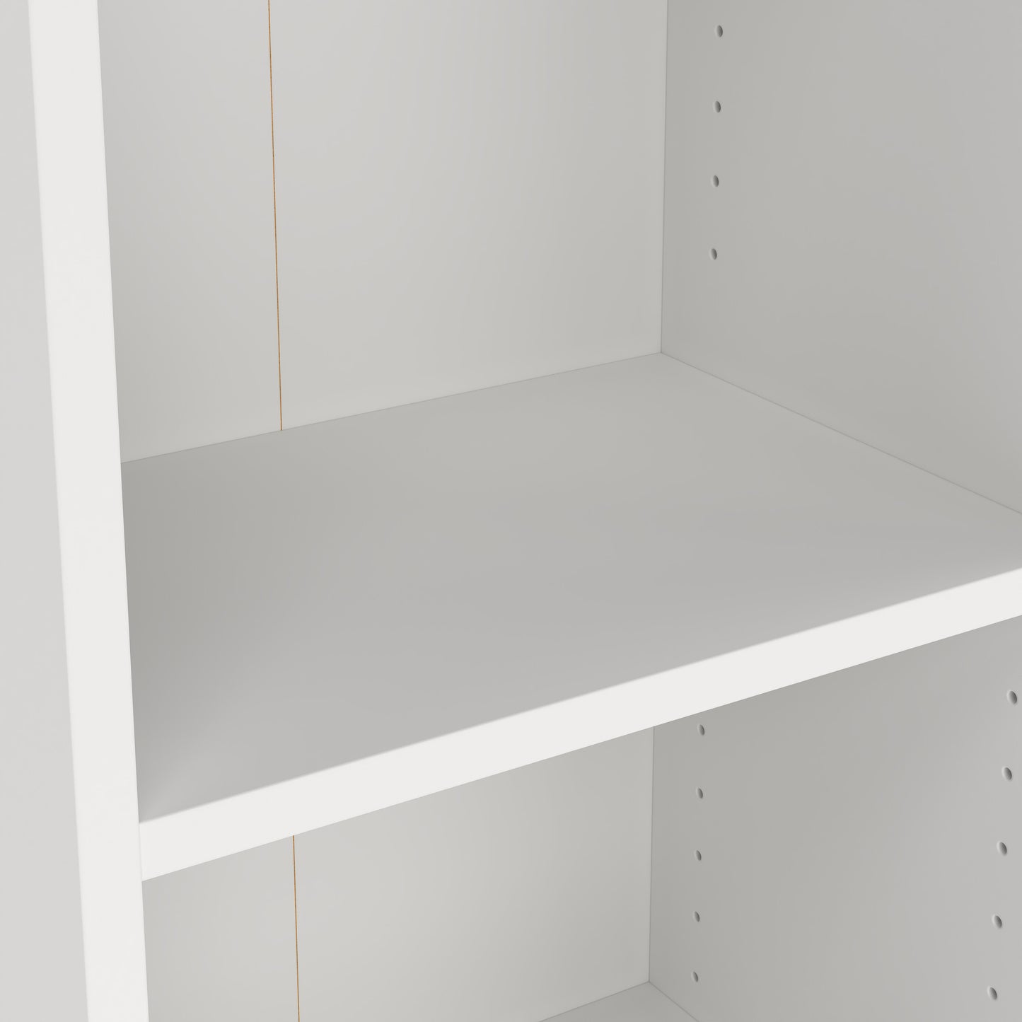 Basic Tall Narrow Combination Storage Bookcase in White (4 Shelves) with Glass White Door