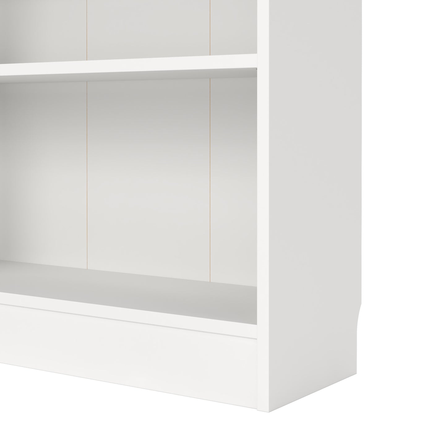 Basic Tall Wide Display Cabinet in White (4 Shelves) with 2 Glass White Doors