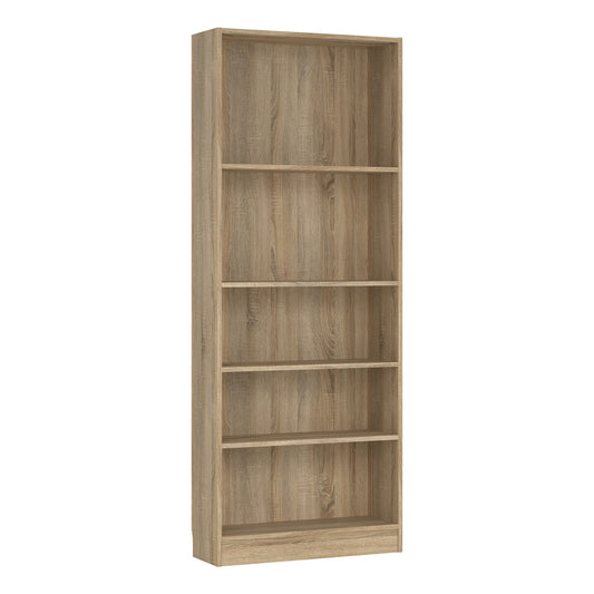 Basic Tall Wide Bookcase (4 Shelves) in Oak