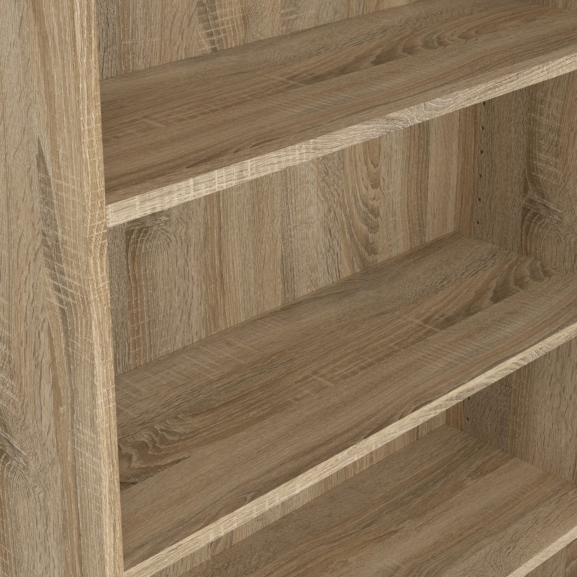 Basic Tall Wide Combination Storage in Oak (4 Shelves) with 2 Oak Doors