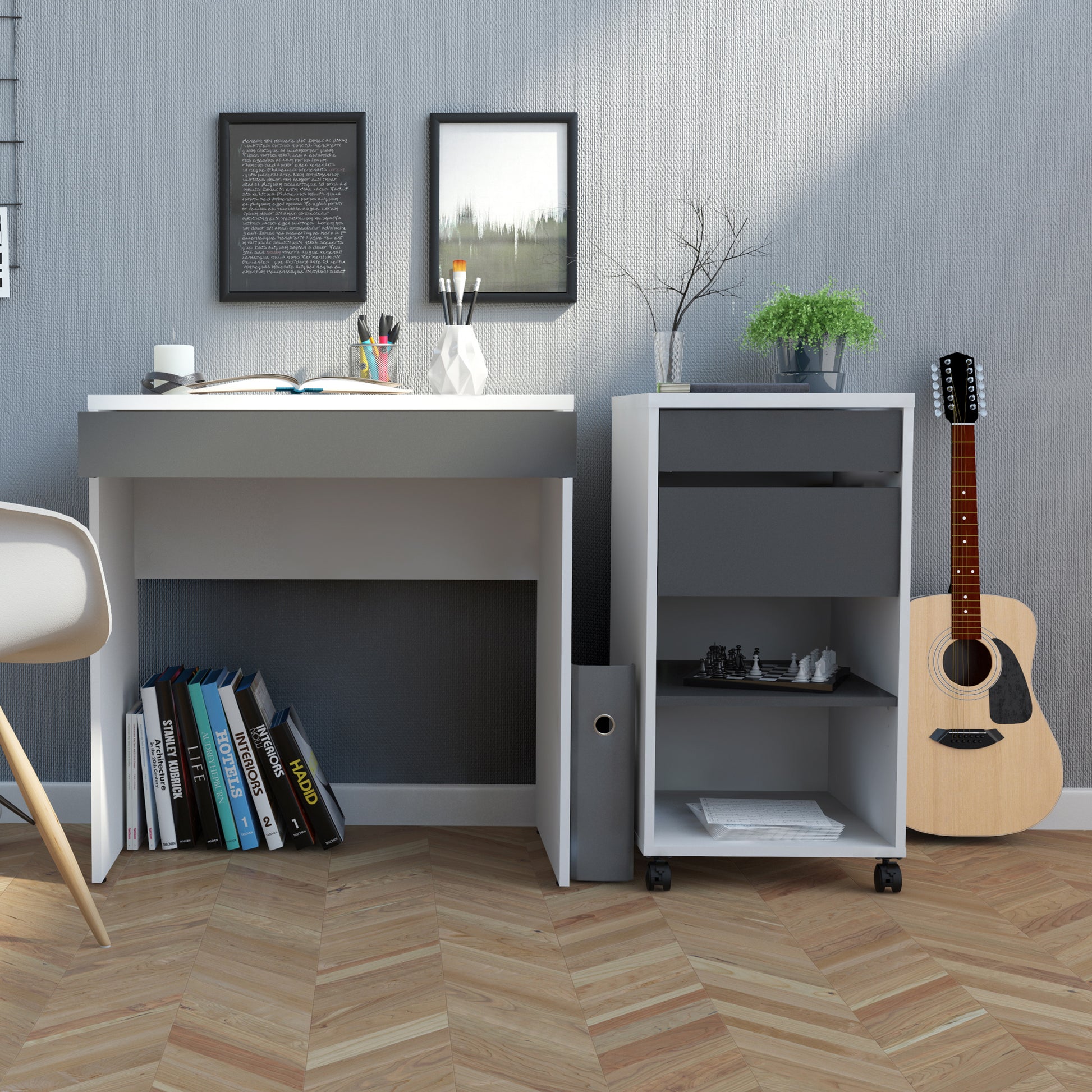 Function Plus Mobile File Cabinet 2 Drawers 1 Shelf