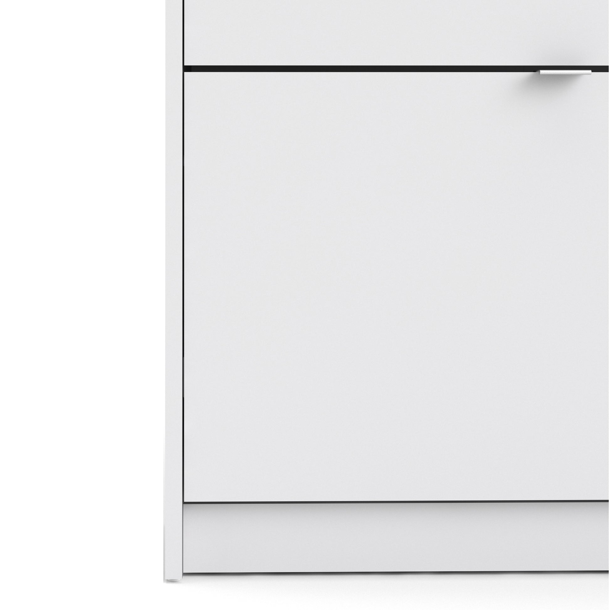 Shoes Shoe Cabinet 4 Flip Down Doors and 2 layers in White