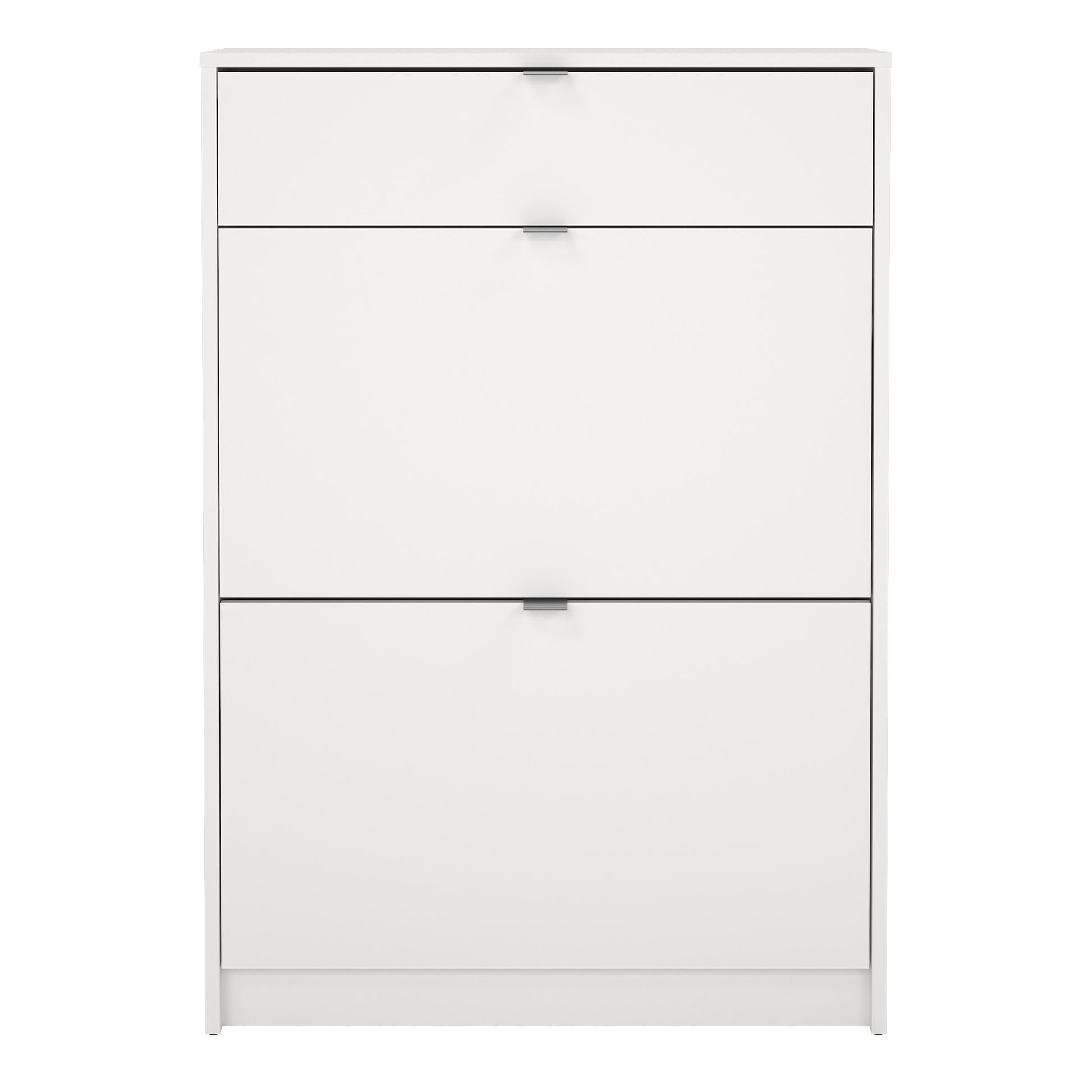 Shoes Shoe Cabinet 2 Flip Down Doors + 1 Drawer in White