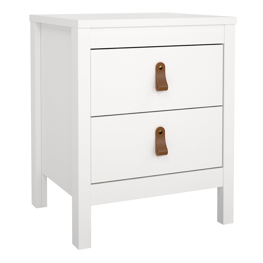 Barcelona Package - Bedside Table 2 Drawers + Chest 5 Drawers + Wardrobe with 3 Doors in White