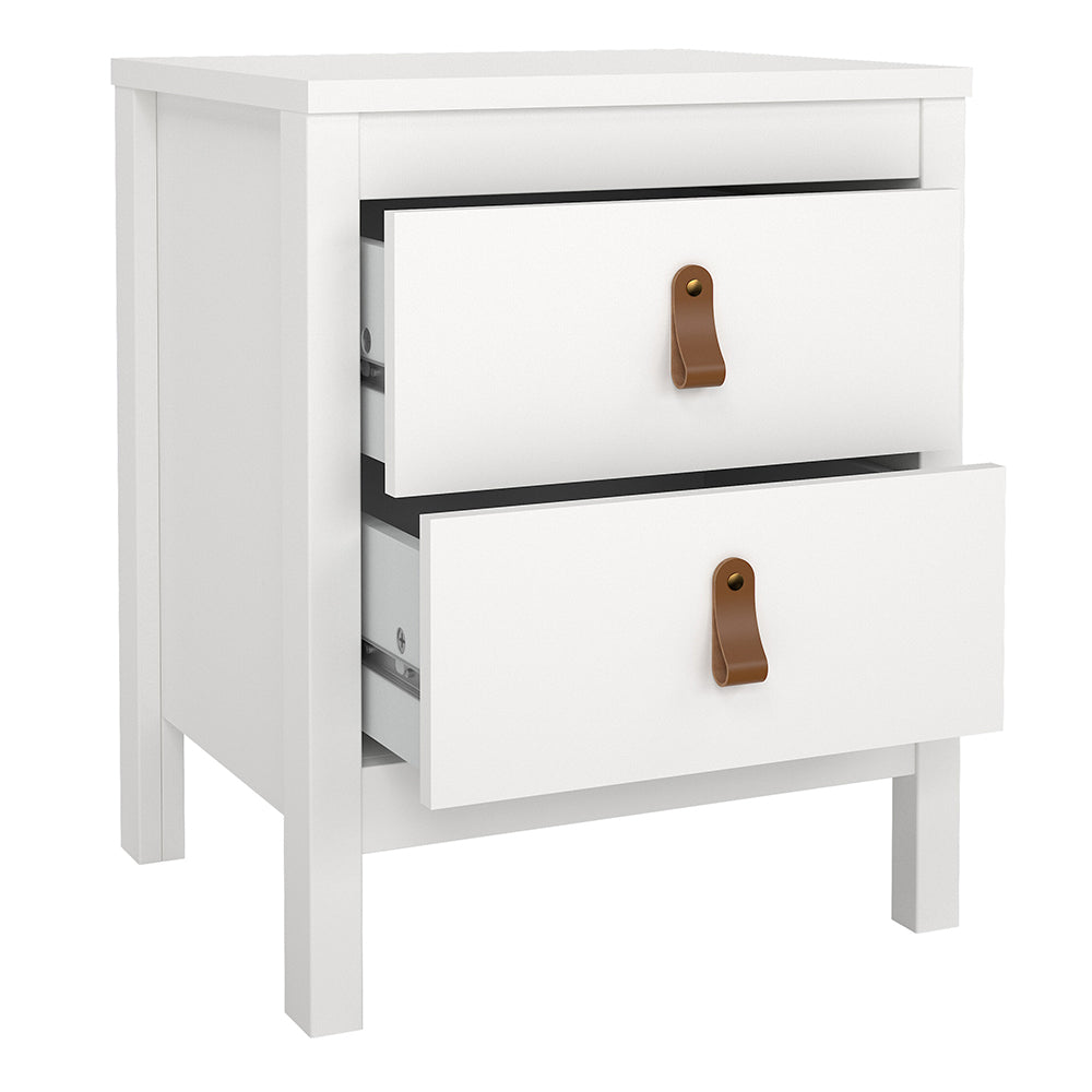 Barcelona Package - Bedside Table 2 Drawers + Chest 5 Drawers + Wardrobe with 3 Doors in White