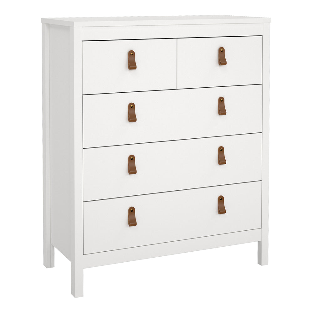 Barcelona Package - Bedside Table 2 Drawers + Chest 5 Drawers + Wardrobe with 3 Doors in White