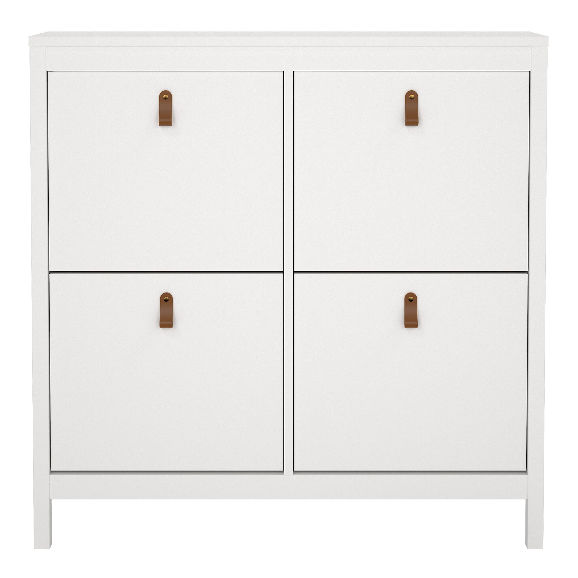 Barcelona Shoe Cabinet 4 Flip Down Doors in White