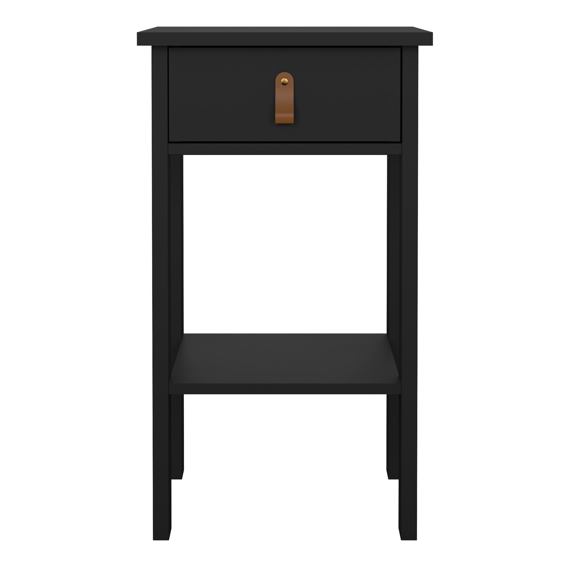 Barcelona Bedside Table with 1 Drawer in Matt Black