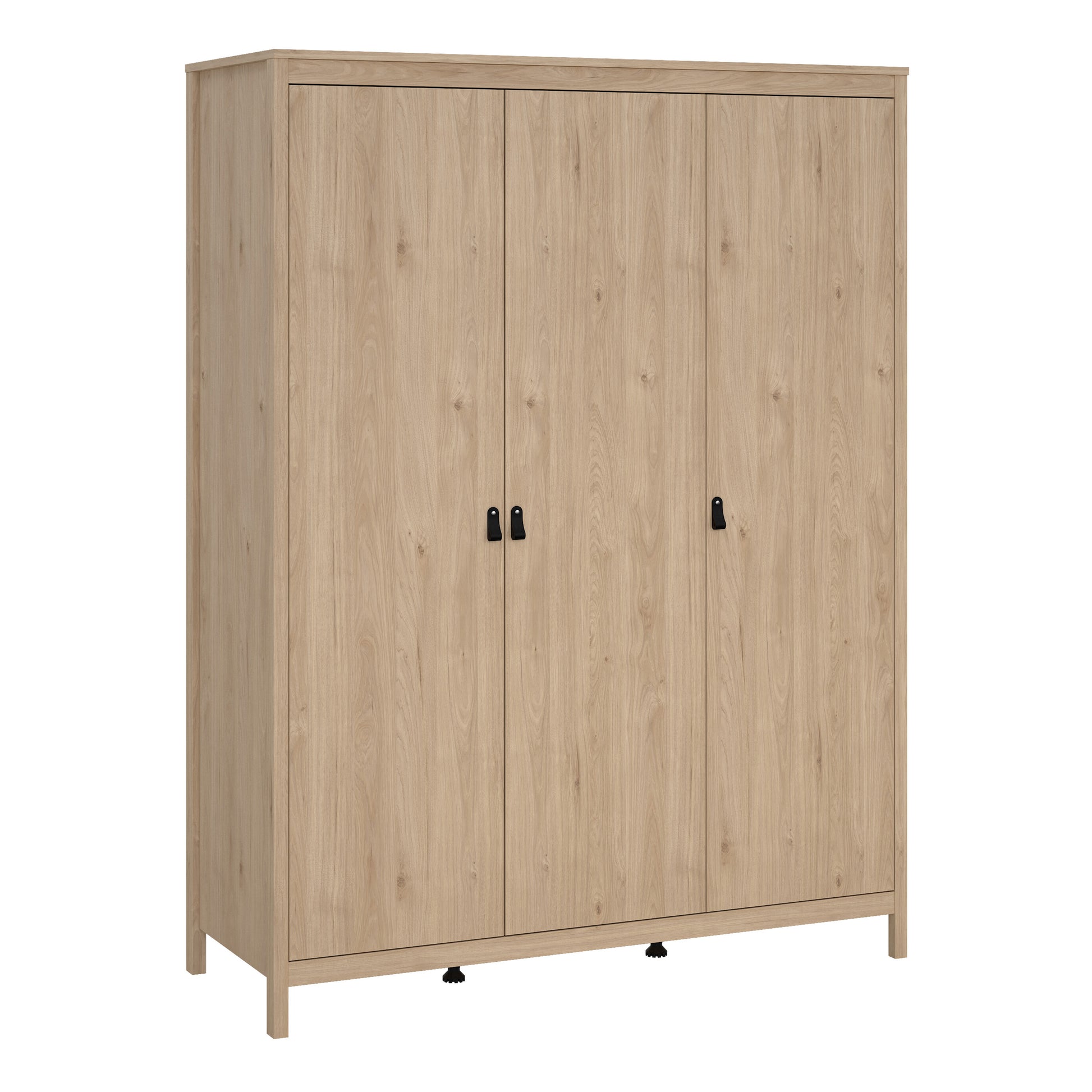 Barcelona Package - Bedside Table 2 Drawers + Chest 5 Drawers + 3 Door Wardrobe in Jackson Hickory Oak