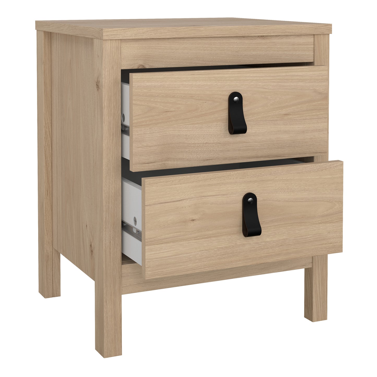 Barcelona Package - Bedside Table 2 Drawers + Chest 5 Drawers + 3 Door Wardrobe in Jackson Hickory Oak