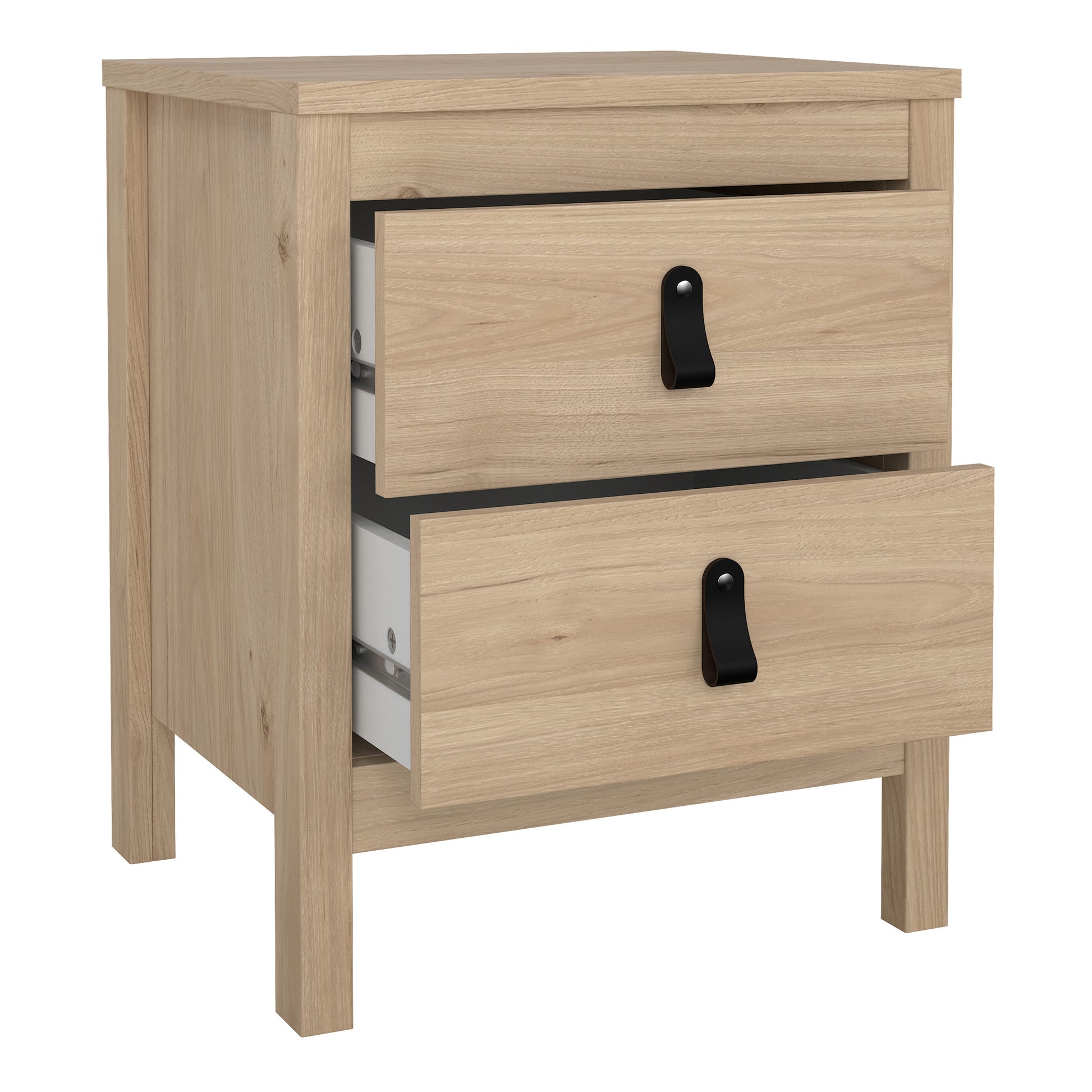 Barcelona Package - Bedside Table 2 Drawers + Chest 5 Drawers + 3 Door Wardrobe in Jackson Hickory Oak