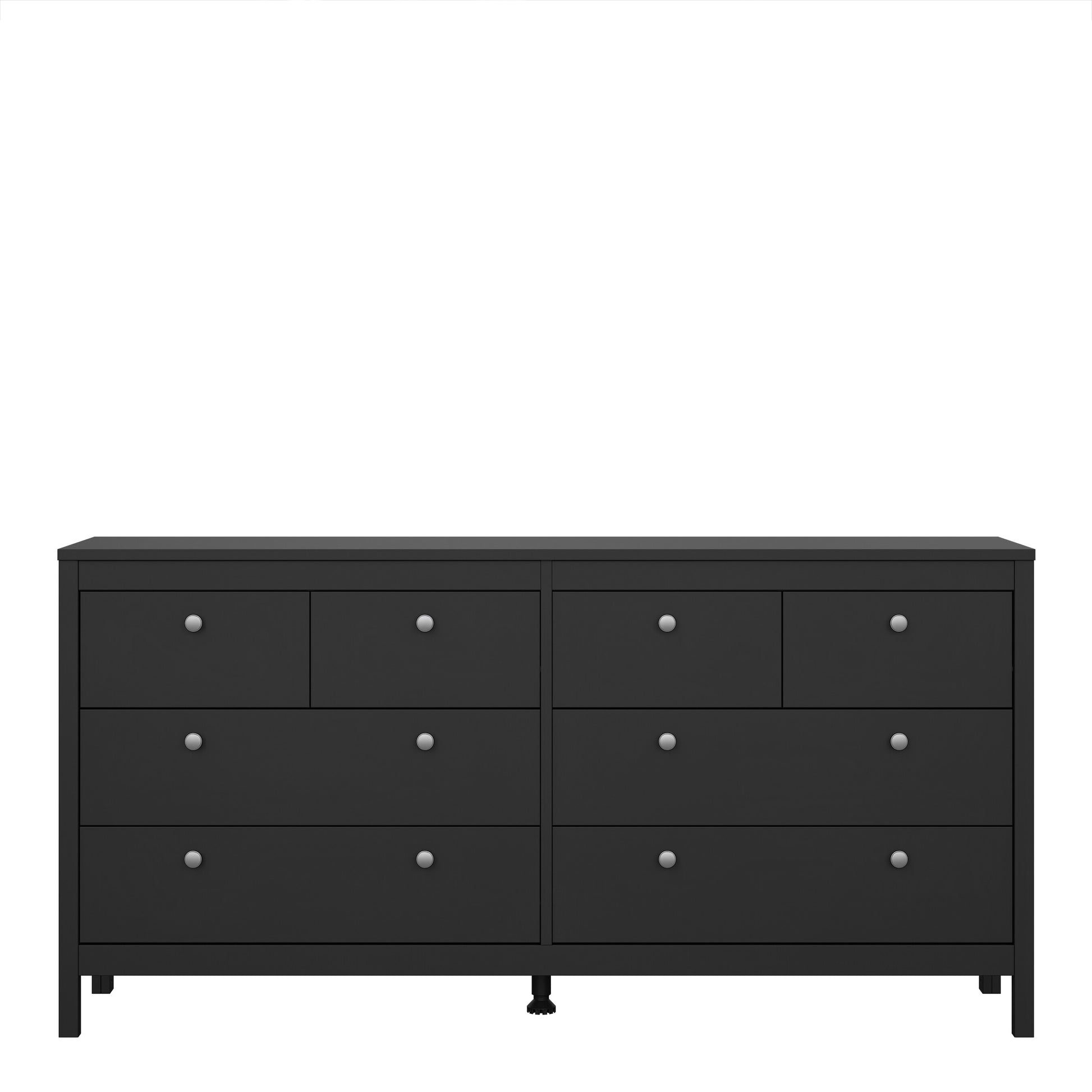 Madrid Double Dresser 4+4 Drawers in Matt Black