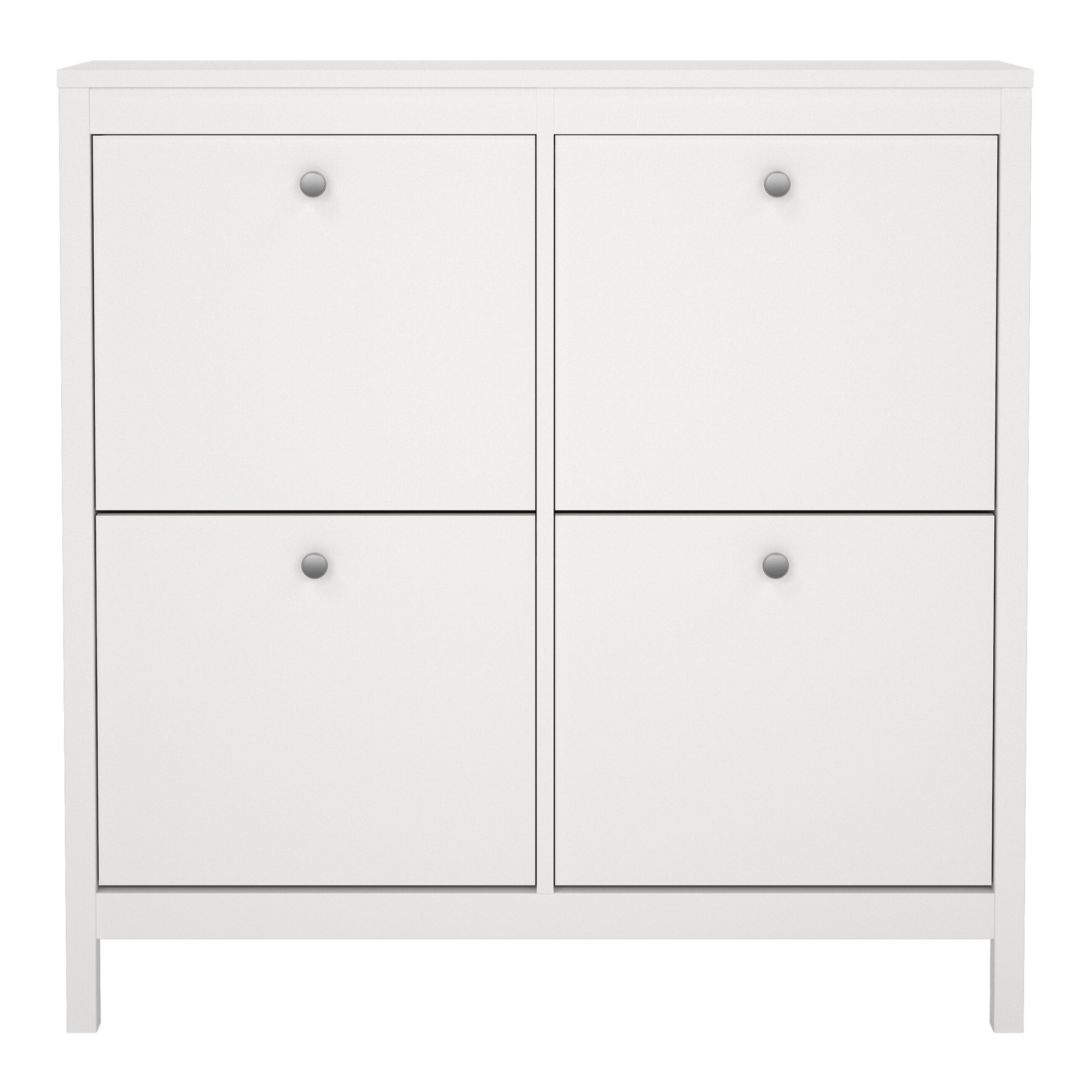 Madrid Shoe Cabinet 4 Flip Down Doors in White
