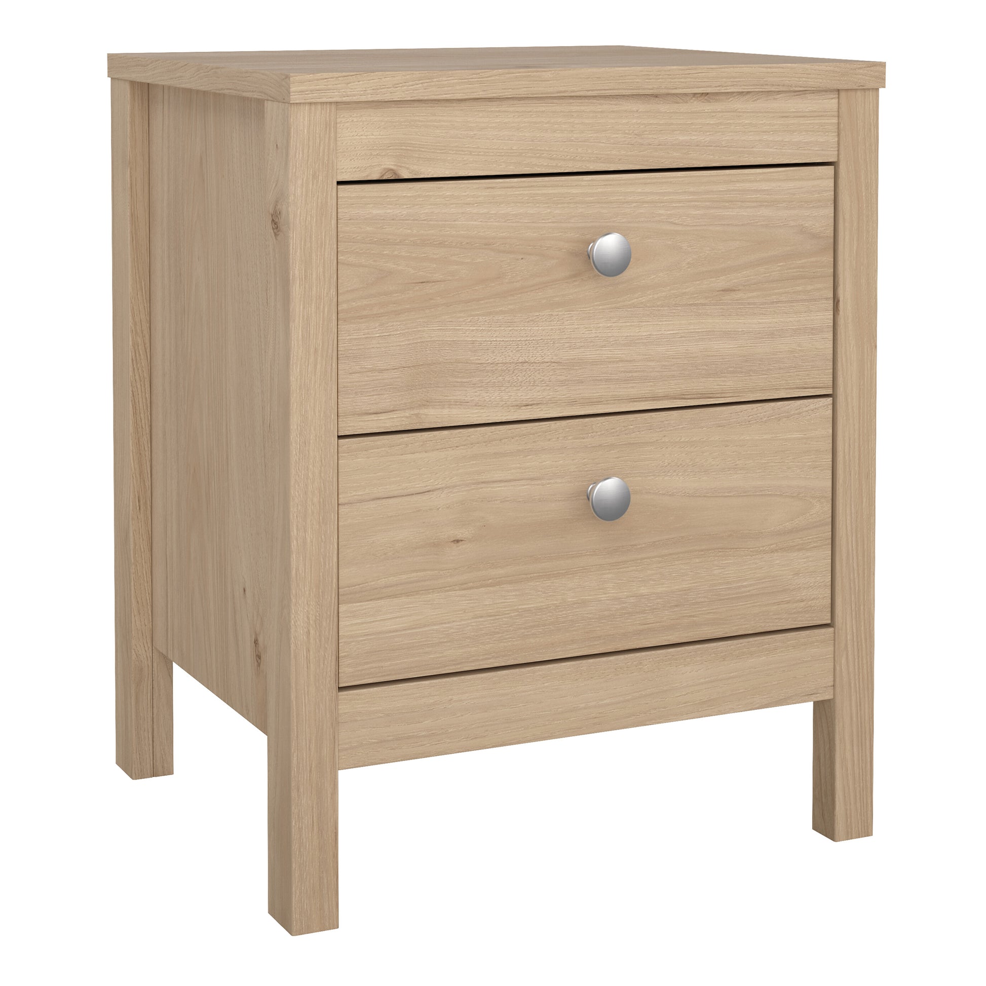 Madrid Package - Bedside Table 2 Drawers + Chest 5 Drawers + 2 Door Wardrobe in Jackson Hickory Oak