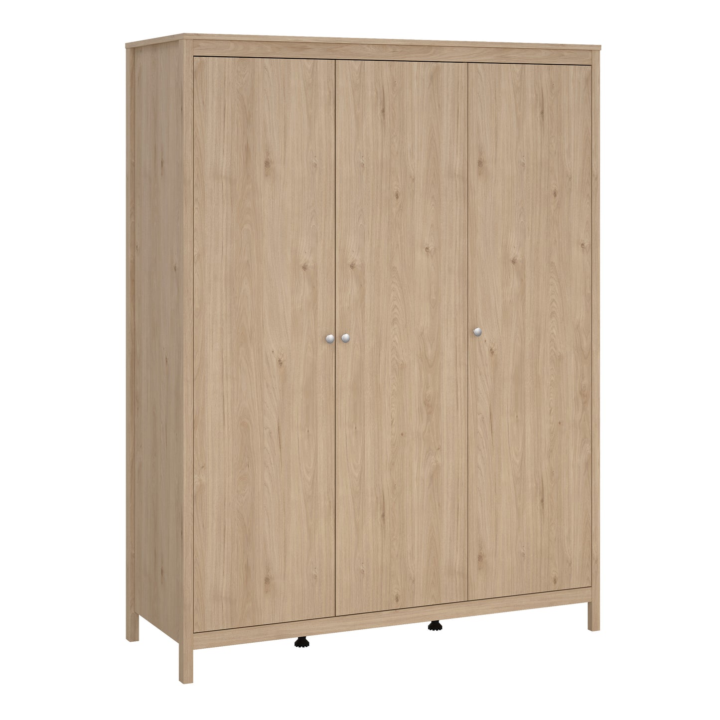 Madrid Package - Bedside Table 2 Drawers + Chest 5 Drawers + 3 Door Wardrobe in Jackson Hickory Oak