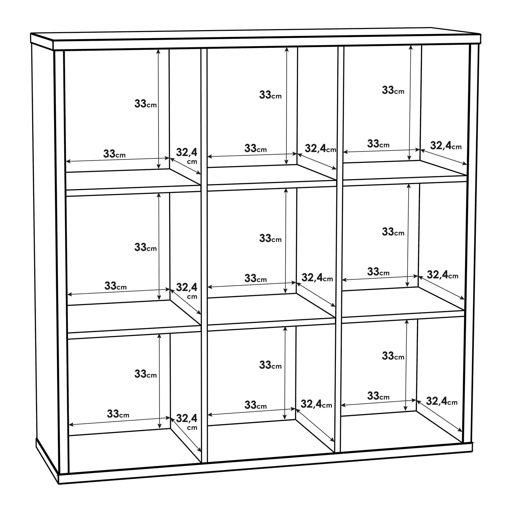 Mauro 3x3 Storage Unit in Sonoma Oak