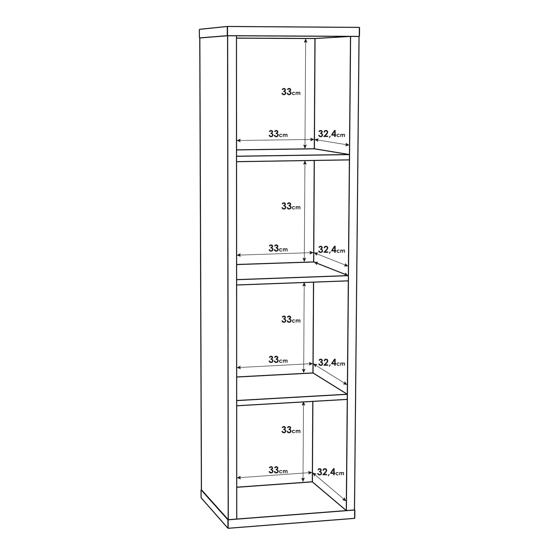 Mauro 3 Shelves Storage Unit in Sonoma Oak