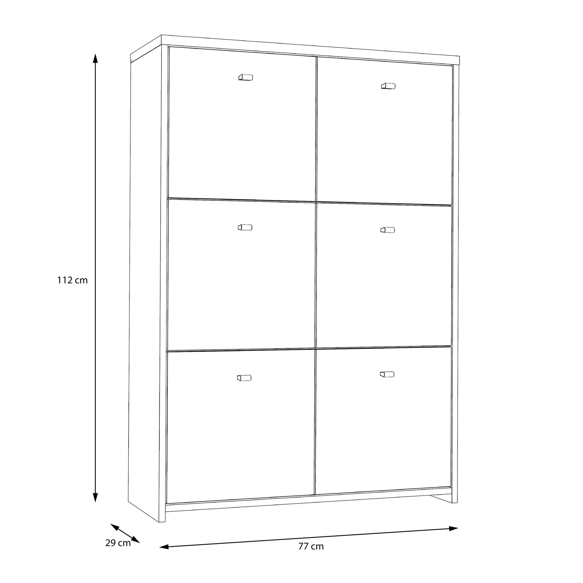 Best Chest Storage Cabinet with 6 Doors in Artisan Oak/White