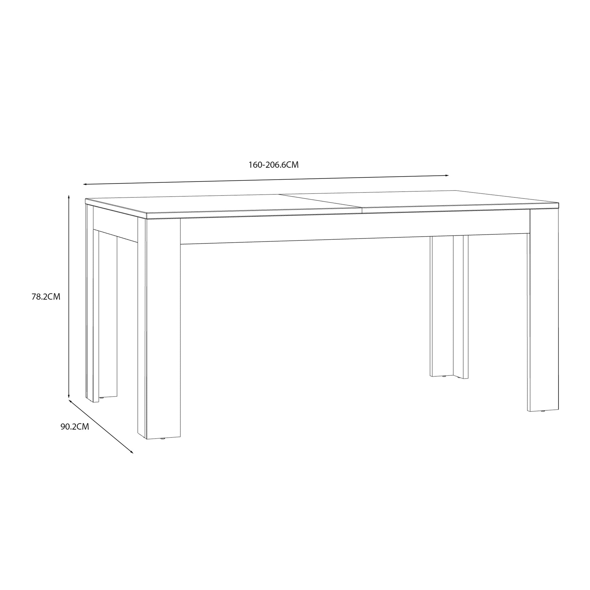 Bohol Extending Dining Table 160-207cm in Riviera Oak/Grey Oak