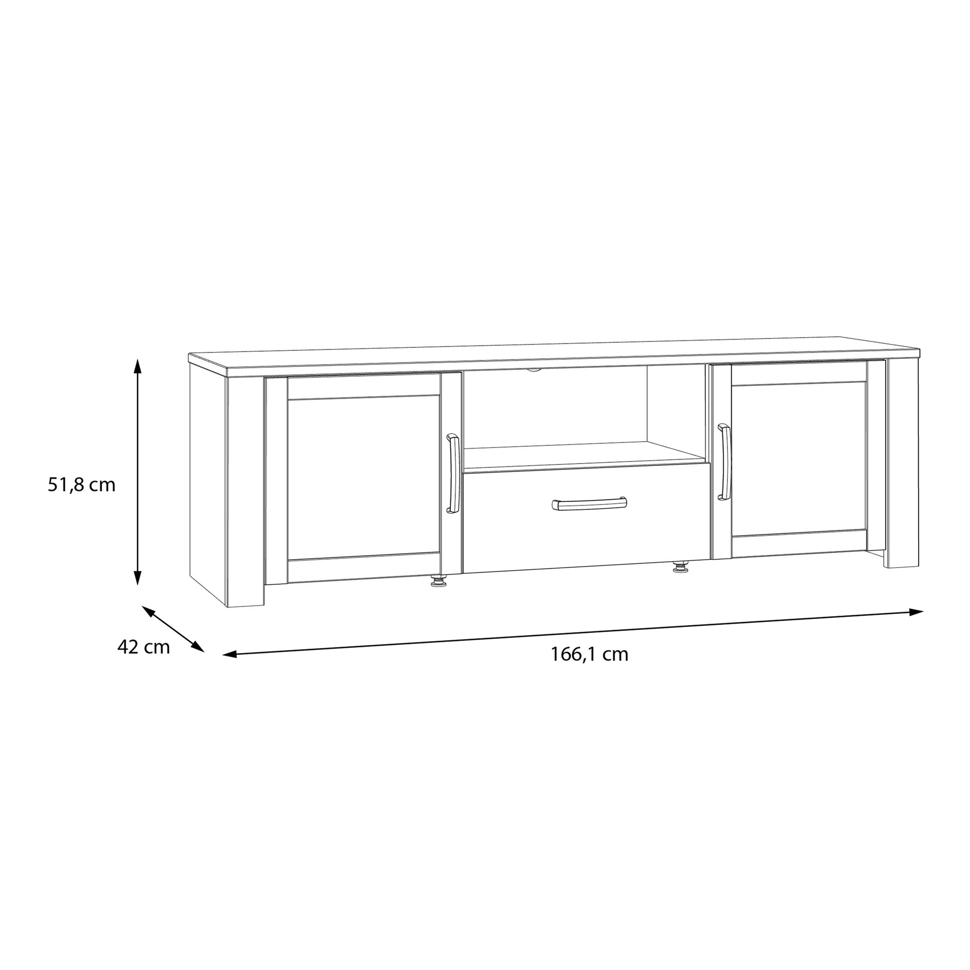 Bohol TV Unit Inc. LED Light in Riviera Oak/Grey Oak