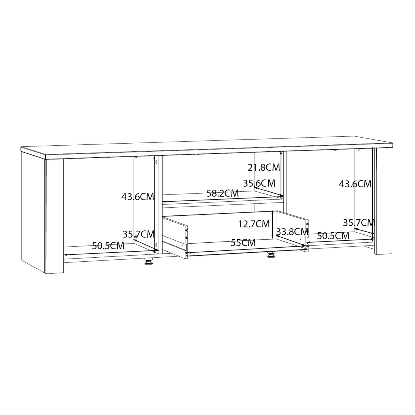 Bohol TV Unit inc. LED Light in Riviera Oak/White