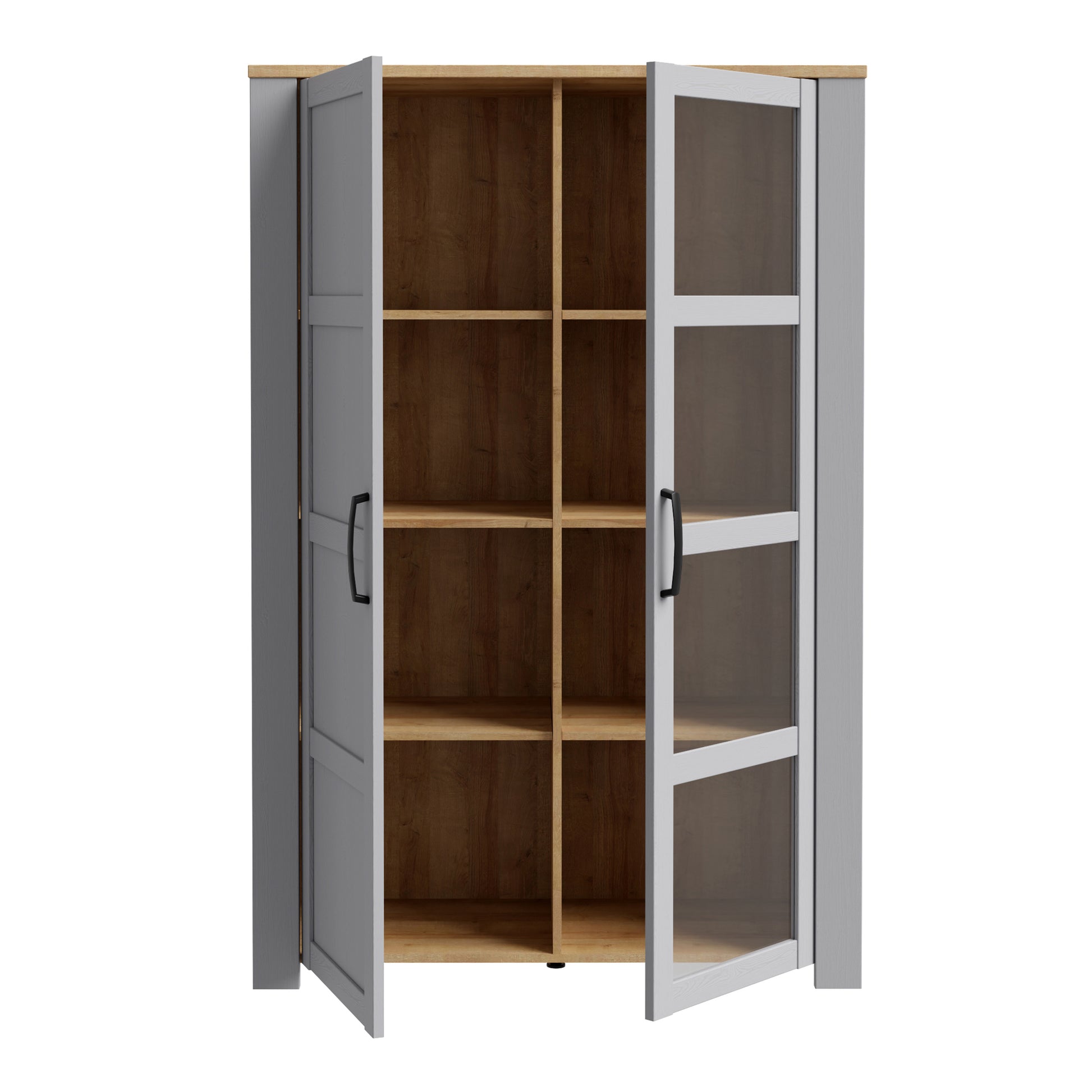 Bohol Display Cabinet inc. 2x LED Lights in Riviera Oak/Grey Oak