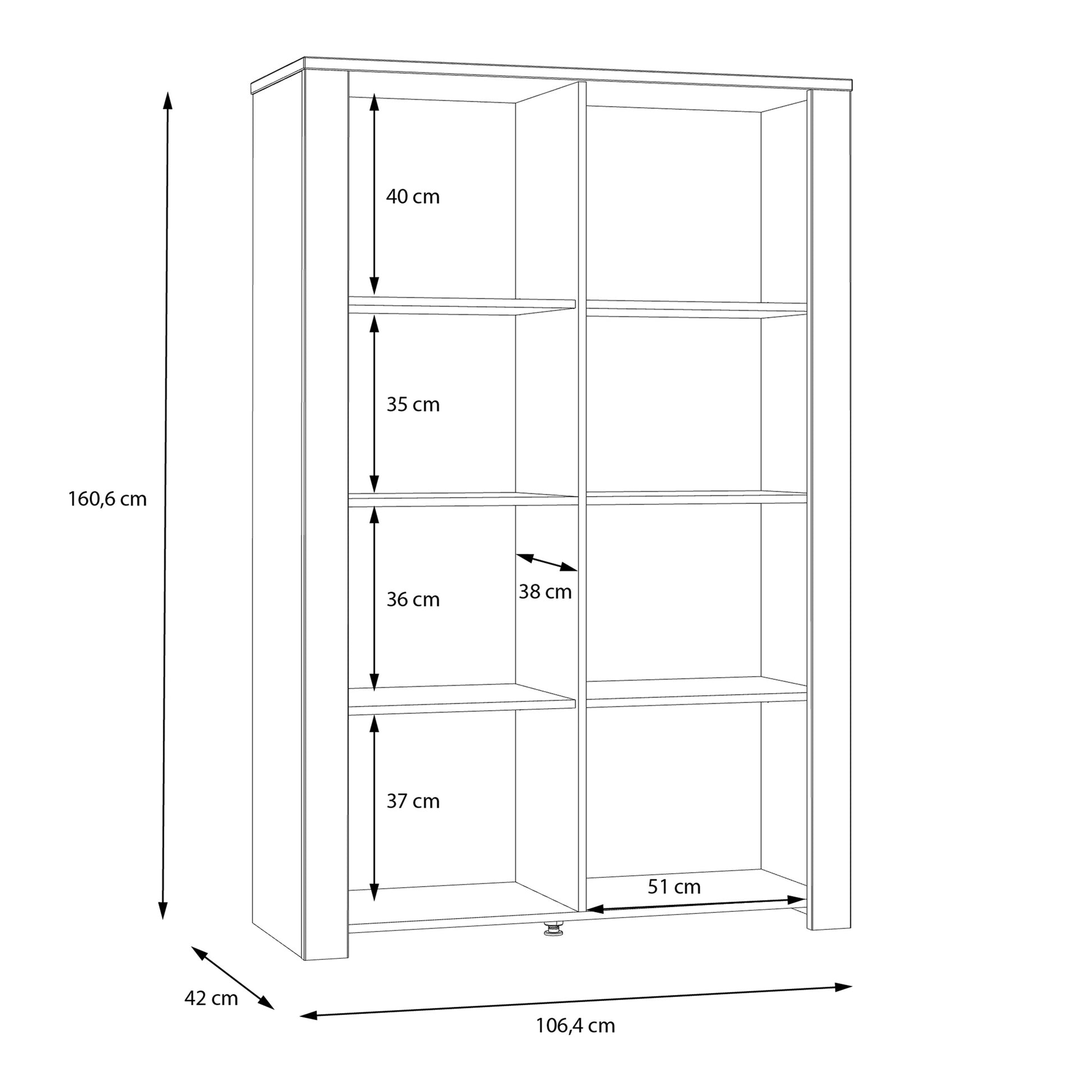 Bohol Display Cabinet inc. 2x LED Lights in Riviera Oak/Grey Oak