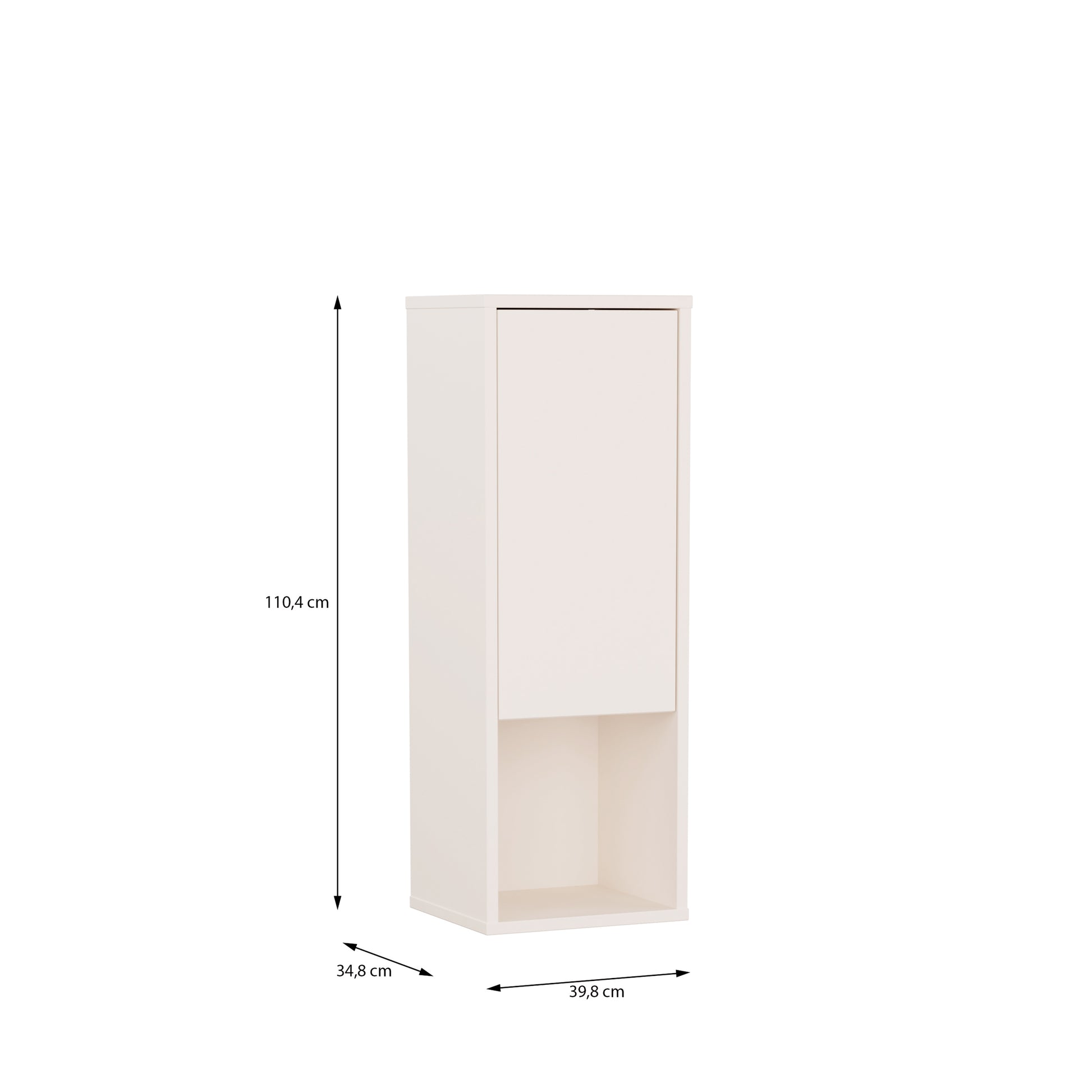 Alice Springs Narrow Cupboard with 1 Door Push-to-Open in Sand