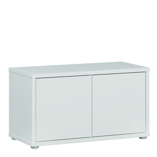 Alice Springs Bench with 2 Doors Push-to-Open in Light Grey