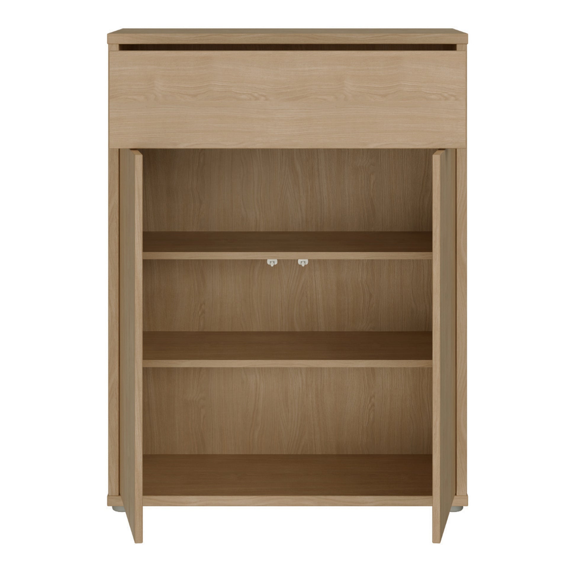 Alice Springs Shoe Cabinet with 2 Doors Push-to-Open & 1 Drawer Push-to-Open in Elegancia Oak
