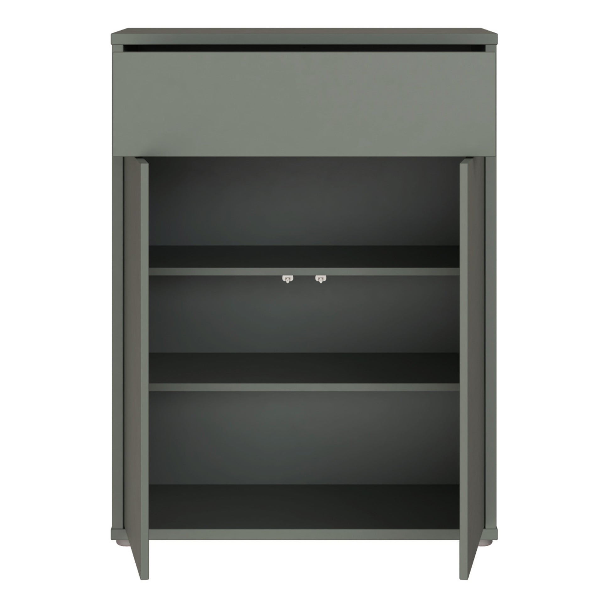 Alice Springs Shoe Cabinet with 2 Doors Push-to-Open & 1 Drawer Push-to-Open in Sage Green