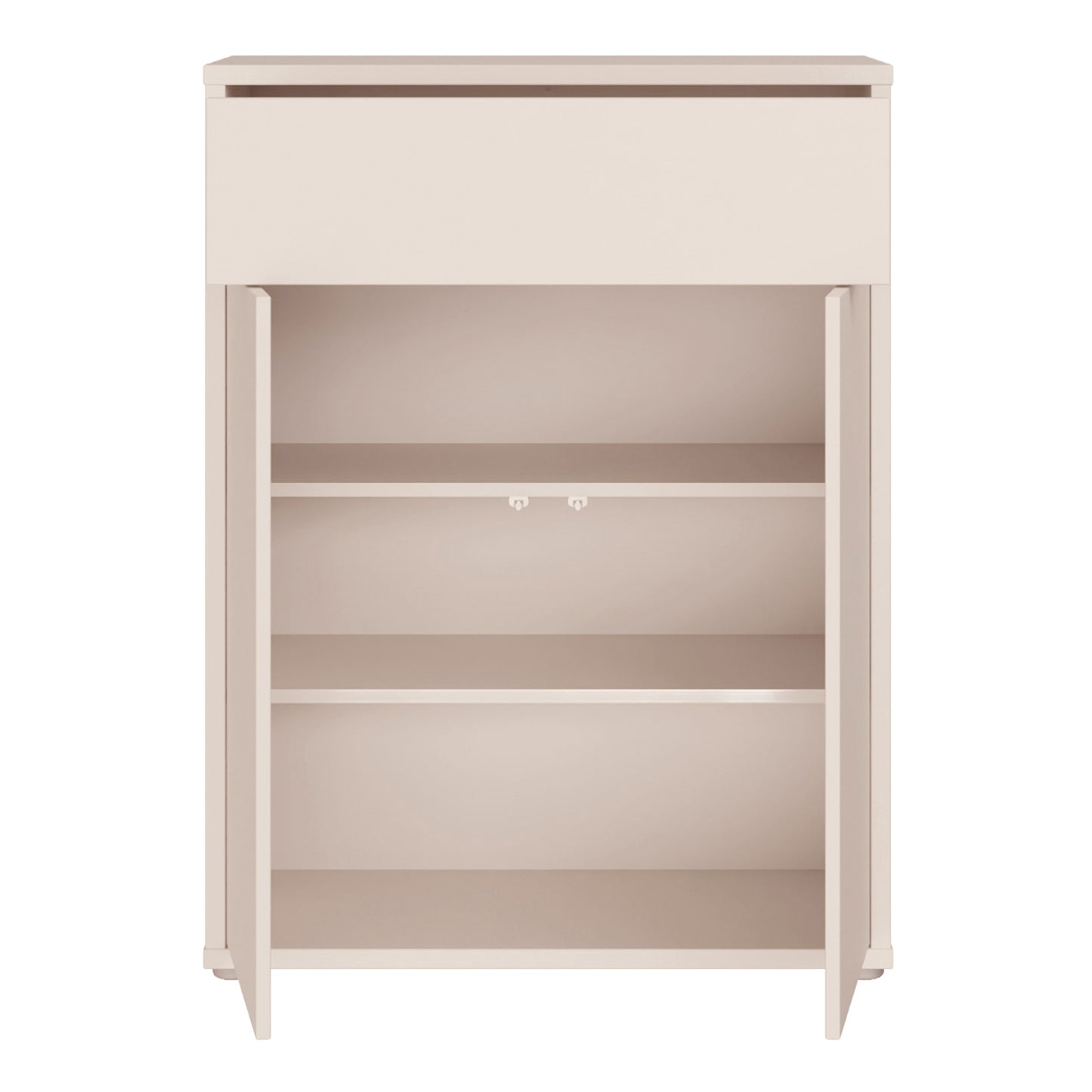 Alice Springs Compact Shoe Cabinet with 2 Doors Push-to-Open & 1 Drawer Push-to-Open in Sand