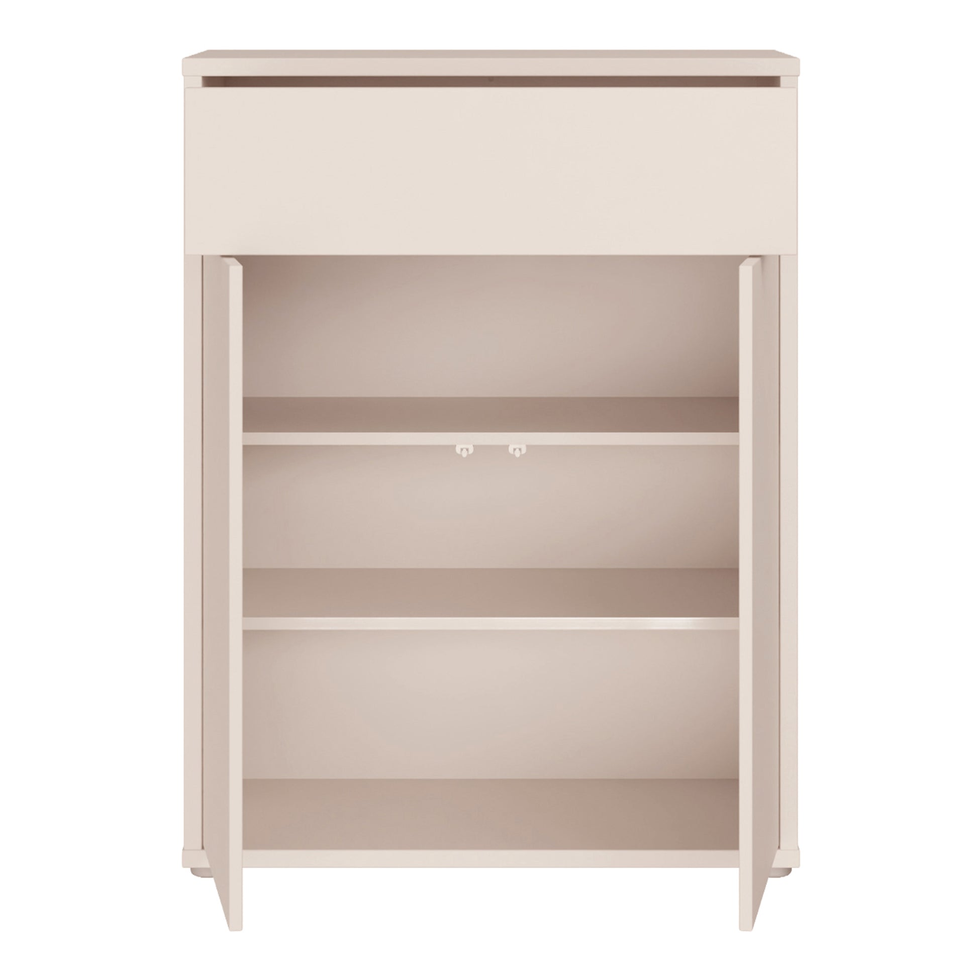 Alice Springs Compact Shoe Cabinet with 2 Doors Push-to-Open & 1 Drawer Push-to-Open in Sand
