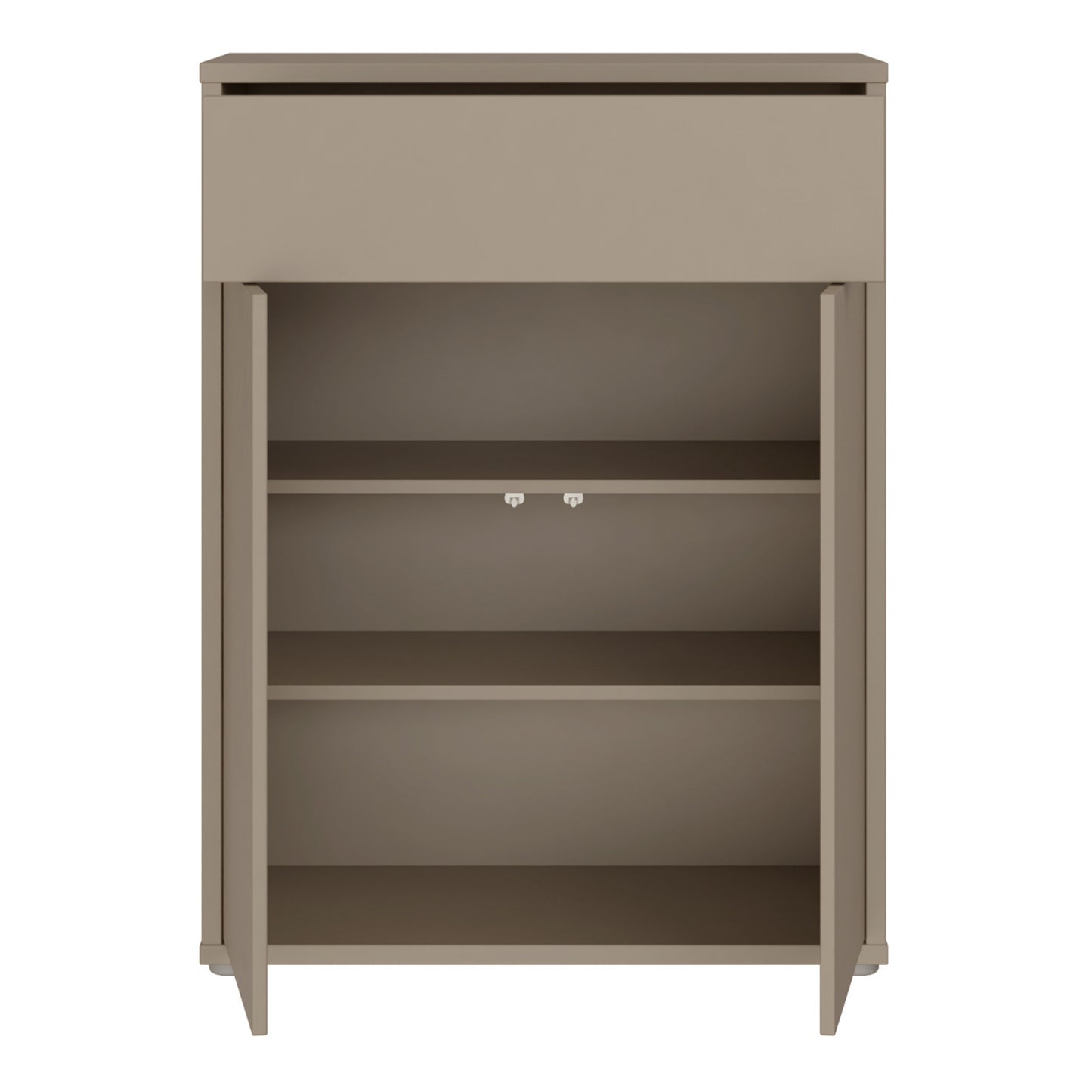 Alice Springs Compact Shoe Cabinet with 2 Doors Push-to-Open & 1 Drawer Push-to-Open in Taupe
