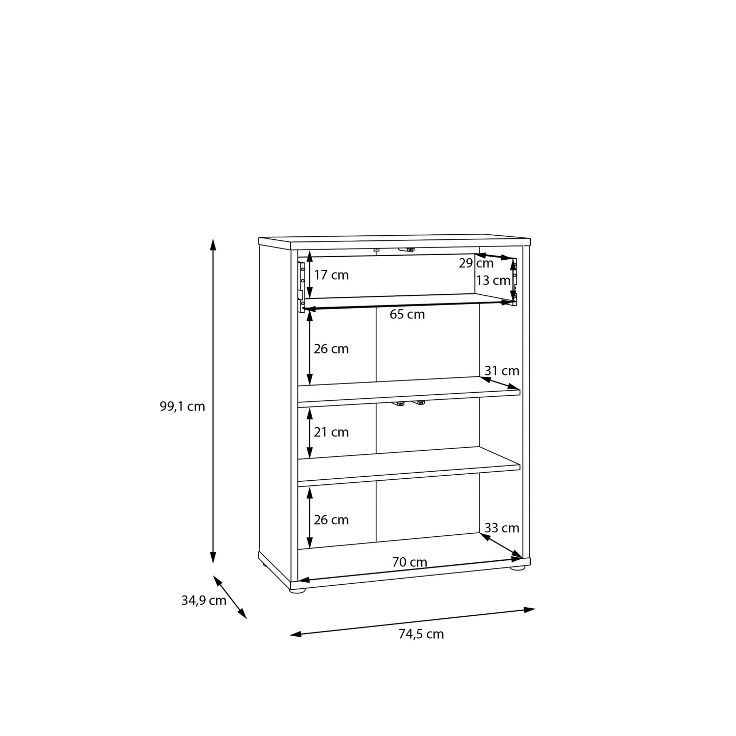 Alice Springs Compact Shoe Cabinet with 2 Doors Push-to-Open & 1 Drawer Push-to-Open in Butter Yellow