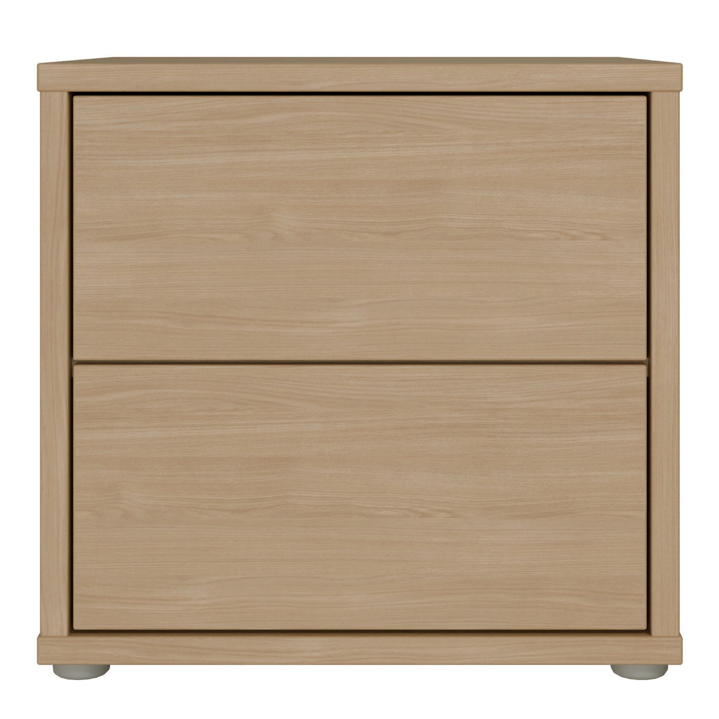 Alice Springs Low Bedside Cabinet with 2 Drawers Push-to-Open in Elegancia Oak