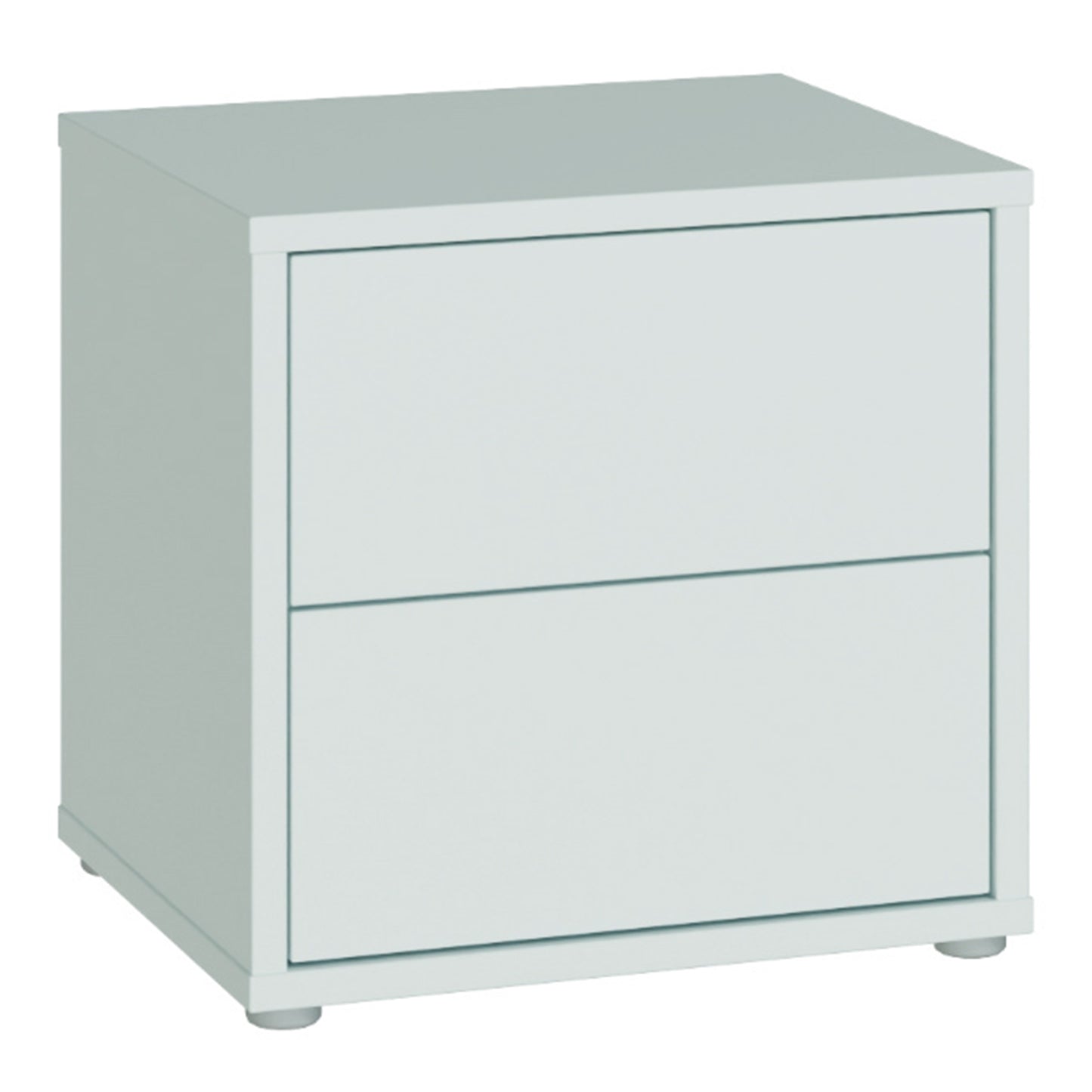 Alice Springs Low Bedside Cabinet with 2 Drawers Push-to-Open in Light Grey