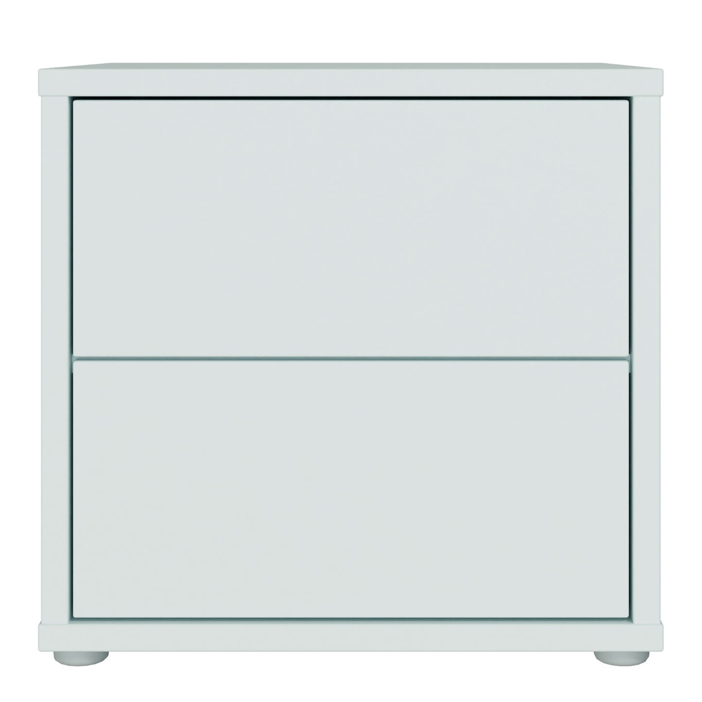 Alice Springs Low Bedside Cabinet with 2 Drawers Push-to-Open in Light Grey