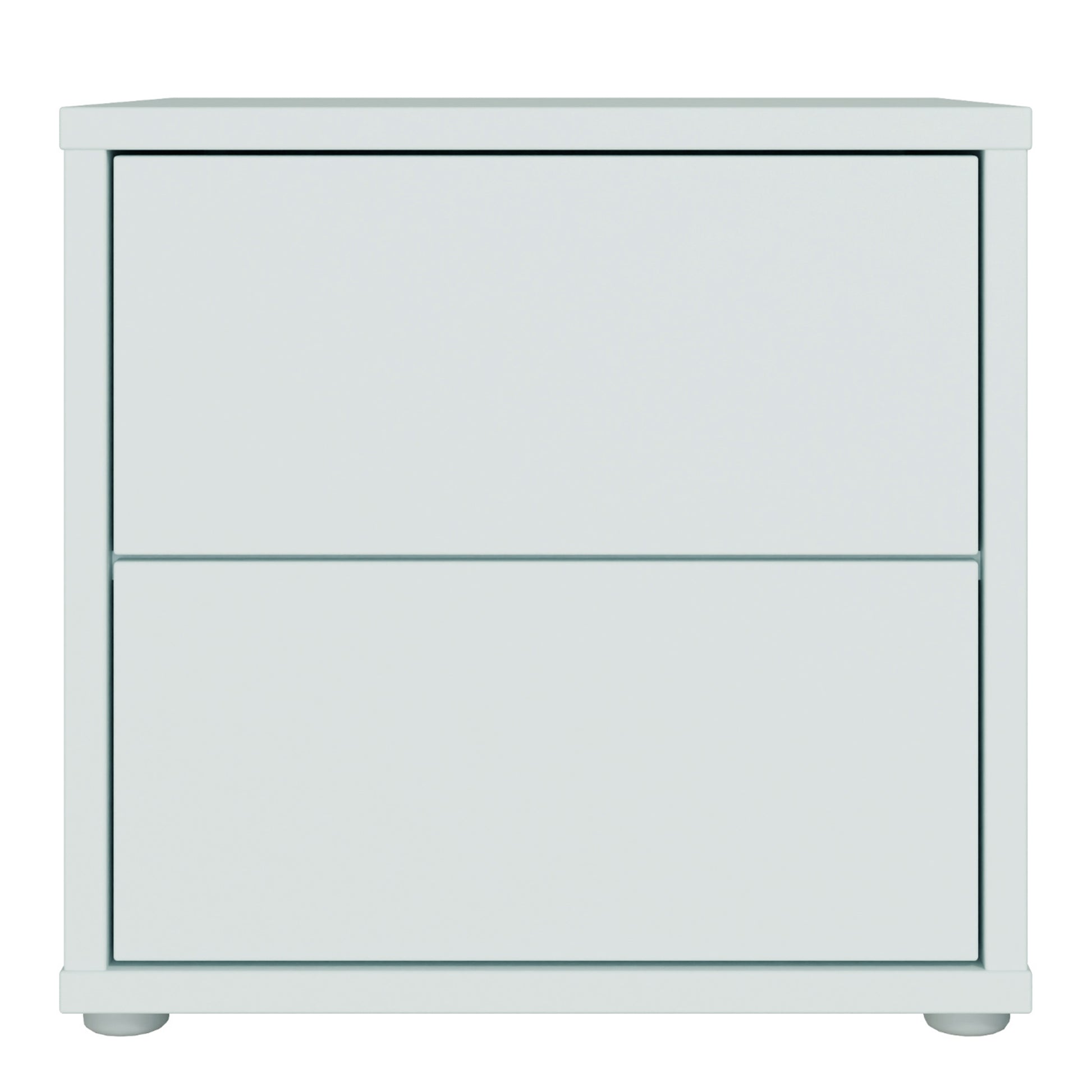 Alice Springs Low Bedside Cabinet with 2 Drawers Push-to-Open in Light Grey