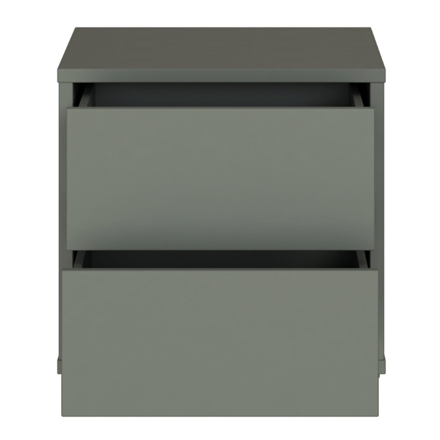 Alice Springs Low Bedside Cabinet with 2 Drawers Push-to-Open in Sage Green